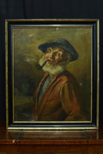 Antique oil painting portrait - oil,