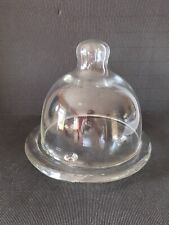 VINTAGE COLLECTABLE USABLE ROUND CLEAR GLASS DOMED CHEESE DISH