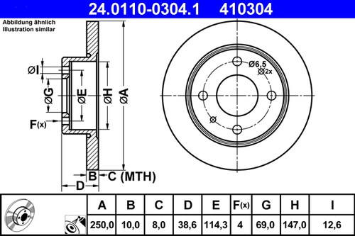 0110 0304 ate brake - 2x, 24.0110-0304.1