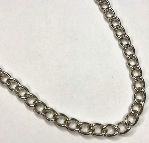 Sterling silver round curb - curb, 22"