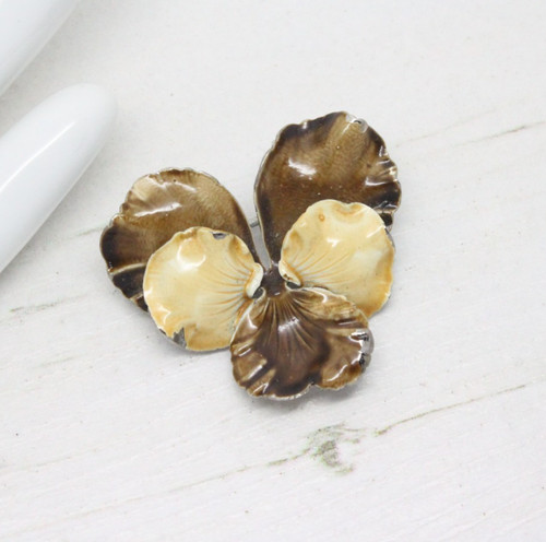 Vintage 1950s brown enamel - 1950s,