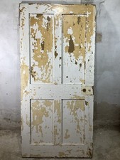34 1/2"X 72 1/8" Victorian Internal Painted Pine Four Panel Door 2over2 Old