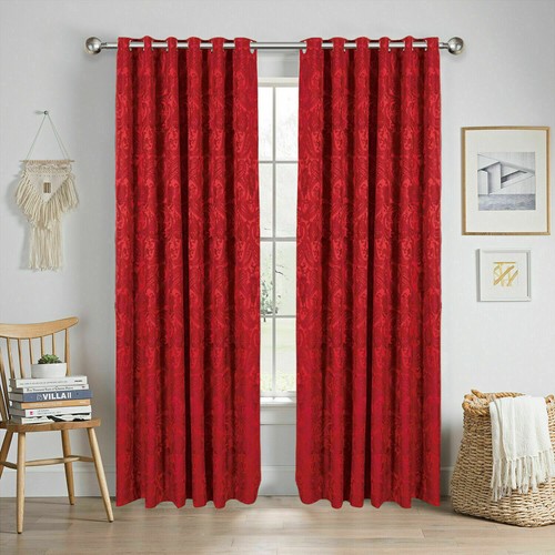 Jacquard band curtains pair - curtains,