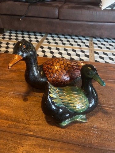 Vintage paper mache duck - 2x,