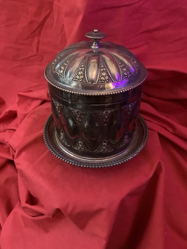 Victorian biscuit caddy tin - biscuit,
