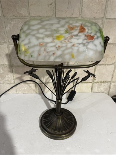 Dragon fly bankers lamp white - dragon,
