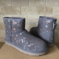 UGG Classic Mini Metallic Zodiac Bling Night Fall Suede Ankle Boots Size 6 Women