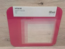IKEA HYLKJE Wall Mirror Neon Pink 30x30 cm Adhesive Peel & Stick Pop Art Mod NEW