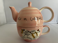 Whittard Of Chelsea Tea For One Teapot And Cup By Beth Cats On Cocktails Pink