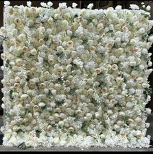 White Flower Wall Backdrop Hire – 3m x 3m Event / Wedding Photo Booth Panel