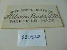 GRAVOGRAPH TYPE MACHINE ENGRAVING TEMPLATE ALLWIN POOLS CUTLERY SHEFFIELD