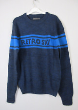 C&A Angelo Litrico  Mens Retro Ski Jumper Blue Marl Size S - XXXL