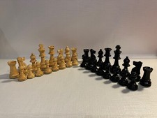 Staunton Boxwood Ebony weighted replacement chess pieces -  King 84mm