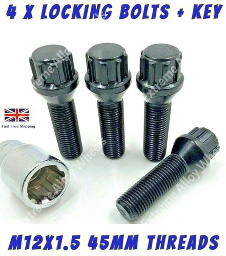 Black wheel locking bolts - black,