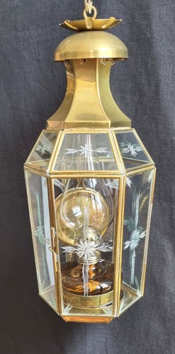 Antique brass hanging - hanging, lantern