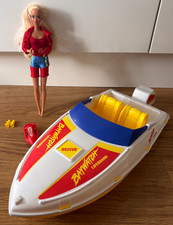 Barbie 1990 Baywatch Rescue Speed Boat and doll