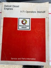 Detroit Allison Diesel V71 Operators Manual 6SE323 (Rev. 12/78) good condition