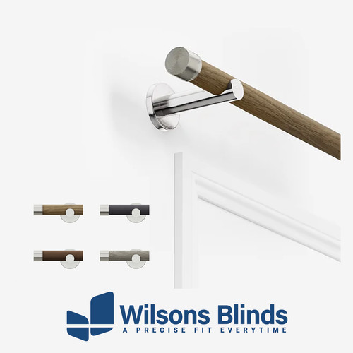 Curtain pole wood effect - curtain, wood-effect