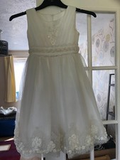 Holy Communion dress with veil and purse, 8-10yrs, ivory colour, poly cotton