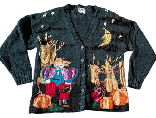 Vtg 90s halloween cardigan - 90s,
