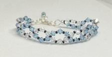 Blue and Clear Crystal Bicone