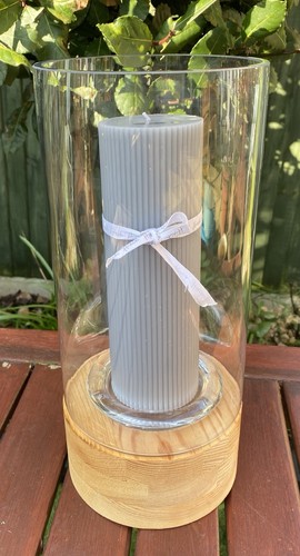 Large glass hurricane lamp - large,