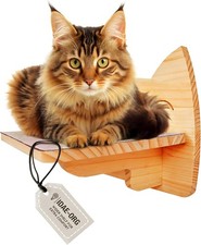 Cat Wall Shelf Solid Wood Cat