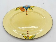 MYOTT SON CO ART DECO HAND PAINTED OVAL SERVING PLATE FLORAL DESIGN PLATTER