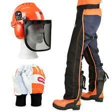 OREGON Chainsaw Safety Kit. Yukon Helmet Leggings Left Hand Protection Gloves L