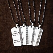 ARMY DOG TAGS NECKLACE MENS VALENTINES GIFT STAINLESS STEEL PERSONALISED ENGRAVE