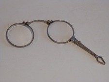 Silver tone Metal circa 1900 Lorgnettes Glasses Marked Platinia
