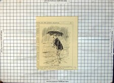 Old Punch Die-Hard Man Paddling Sea Rolled Trouser Legs Rain 1922 136G 20th