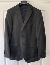 Tommy Hilfiger Mens Chalk Stripe Suit Jacket Black Size Medium