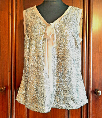 Party top distressed silver - distressed,