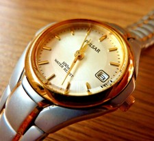 PULSAR Ladies Pearl Face Golden & Silver Watch Japan Movement VJ22-X011