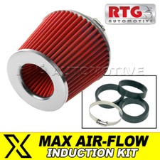 Induction Kit Performance Air Filter  Cone, Red + Chrome For Vauxhall Opel Saab