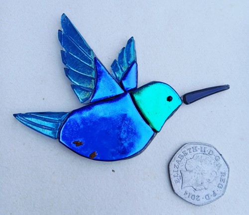 Hummingbird fused glass - hummingbird,,
