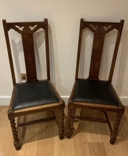 Oak dining chairs pair - dining,