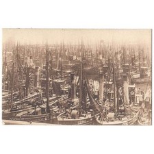 GRIMSBY Steam Trawlers Laid Up in Dock During Strikes of 1901, Postcard Unused
