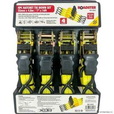4PC Ratchet Tie Down Strap Set
