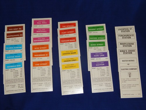 Monopoly cards traditional - cards,