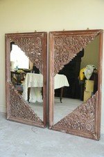 Pair Indonesian Pierced & Carved Mirrors