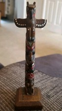 TRADITIONAL TOTEM POLE HAND PAINTED 6 inches BOMA CANADA SOUVENIR 