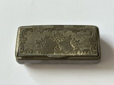 Antique Small Pewter Vesta Box .