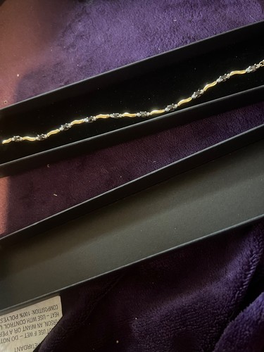375 gold tennis bracelet with - 375,