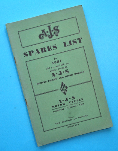 1951 ajs motorcycle spares - ajs,
