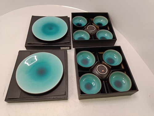 Turquoise plate and 10 - turquoise,