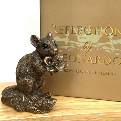 Leonardo bronze mouse figurine - bronze,