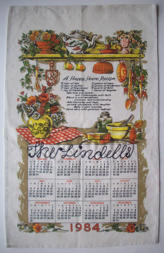 1980 1984 kitchen calendar - 1980's,