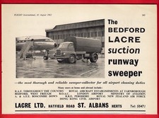 Old Flight Magazine Advert 1962 - Bedford Lacre - Suction Runway Sweeper Truck